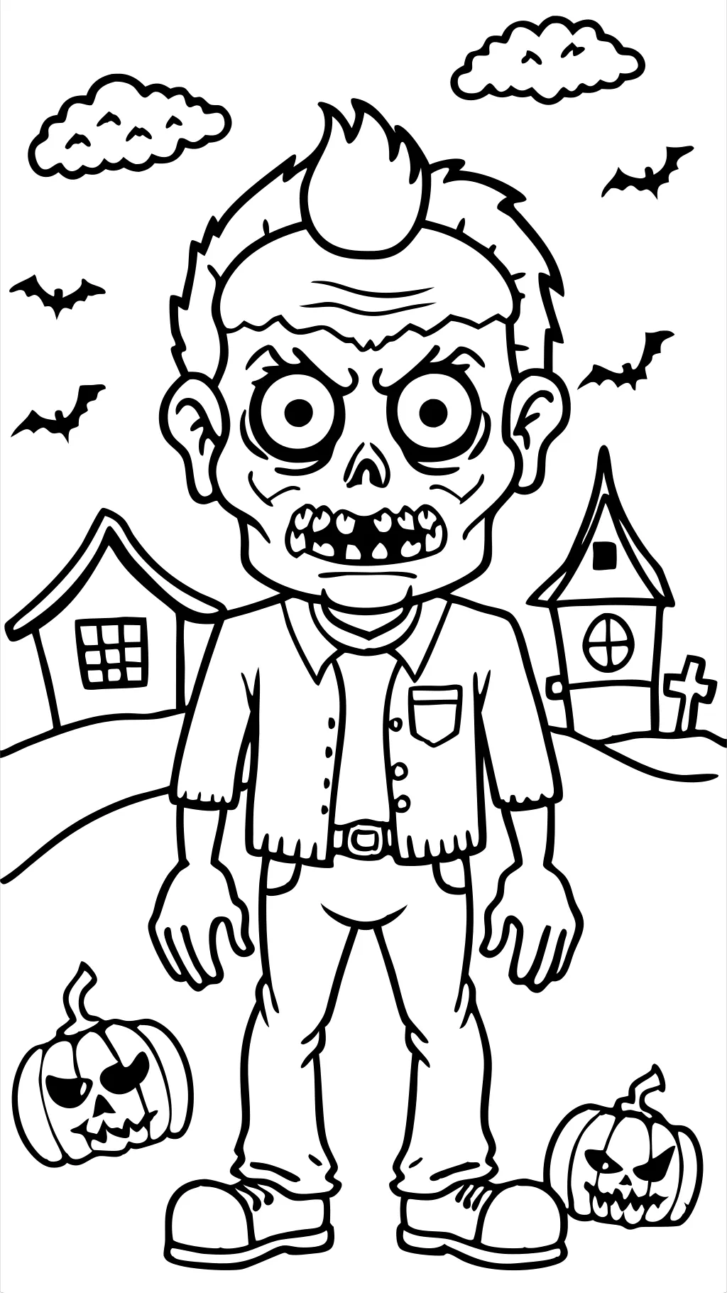 coloring pages of scary zombies